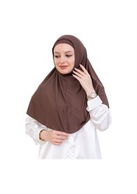 Resim Modish Group Hazır Türban & Başörtü Viskon Bone Setli Rahat Tesettür Şal İslami Giyim - Krem Kahverengi 