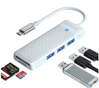 Resim Orico Type-C to 3.0 Kart Okuyucu 3 Portlu USB 3.0 Çoklayıcı Adaptör Beyaz 