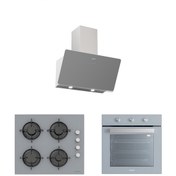 Resim Silverline BO6503S01 - CS5349S01 - 3457 Soho 60 Gri Ankastre Set 