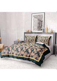 Resim Monohome Premium Luxury Çift Kişilik Nevresim Takımı 3d Pamuk Saten Leaf-1570 - Lastikli Çok Renkli 