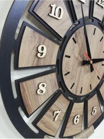 Resim Hediyekolisi Ahşap Halatlı Dekoratif Duvar Saati Siyah 