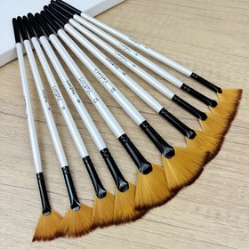 Resim 5/10 adet Fan Boya Fırçası Seti, Yumuşak Naylon Kıllar ve Rahat Ahşap Saplar ile - Sanatçılar ve Hobiler için İdeal 