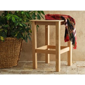 Resim Hedisam Klasik Ahşap Tabure 30 Cm 