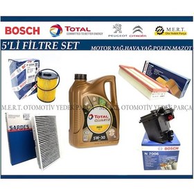 Resim Citroen C4 1.6 Hdi Filtre Bakım Seti + Motor Yağı (2004-2010) 