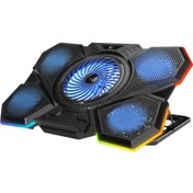 Resim Rampage Addison Rampage AD-RC13 BELLATRIX Siyah 5 Fan 2 USB RGB Işıklı 15"-17" Notebook Soğutucu Stand 