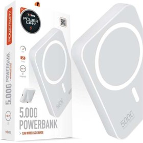 Resim Powerway 5.000MAH PD15W Magsafe Kablosuz Wireless Taşınabilir Şarj Cihazı Beyaz Powerbank Txm5 