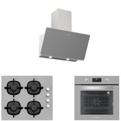 Resim Silverline BO6502S02 - CS5343S01 - 3457 Soho 60 Gri Cam Ankastre Set 