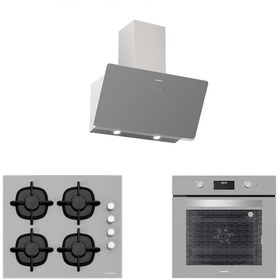 Resim Silverline BO6502S02 - CS5343S01 - 3457 Soho 60 Gri Cam Ankastre Set 