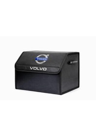 Resim Volvo Marka Logolu Oto Bagaj Organizer Çanta Oto Bagaj Çantası 2 Bölmeli Suni Deri 48 Cm X 31 Cm X 29 Cm 