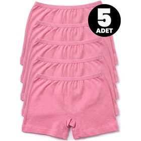 Resim Öts Kız Çocuk 5 Li Pamuklu Boxer Günlük Rahat Kesim 8210-5 Pembe 