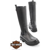 Resim Harley Davidson Black Deri Kadın Bot & Bootie HD0777056903 