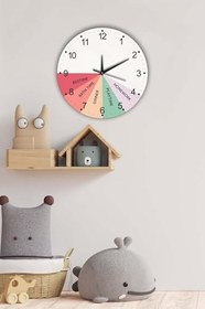 Resim Dekoratif Çocuk Odası Duvar Saati 35X35Cm Renkli BWDSCX35-0195 