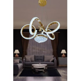 Resim Kıvrım Eliza Tek Toplu Simli Slikonlu Modern Oturma LED Avizesi 