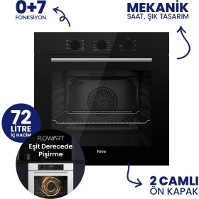 Resim Ferre QBL62CS - SS205 -D086SA 60 cm Siyah Cam Silentart Turbolu Ankastre Set -Yeni 2026 