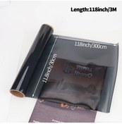 Resim Chuangyinshop Siyah 11.8inchx39.3inch Tpu Far Film Oto Far Koruma Şeffaf Su Geçirmez Çizilmeye Dayanıklı 