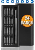 Resim 24 Parça Çelik Hassas Mıknatıslı Tornavida Seti Elektronik Saat Bilgisayar Tamir Tornavidası Set 