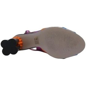Resim Poletto Hakiki Deri Sax Mavı-turuncu-fusya-sıyah Sandalet Topuklu 319 255-491 Sax Mavı-turuncu-fusya-sıyah Çok Renkli 