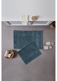 Resim Doquhome Pera Banyo Paspası Petrol 60x100cm Petrol 