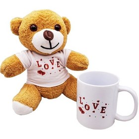 Resim Love Baskılı Kahverengi Ayıcık Ve Kupa Hediye Seti - 9089868433435rx8 