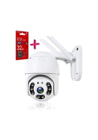 Resim 2.0 Mp Hd Lens İç Dış Mekan Suya Danıklı Ip Wifi Network Güvenlik Kamerası 32 Gb Hafıza Kartlı 