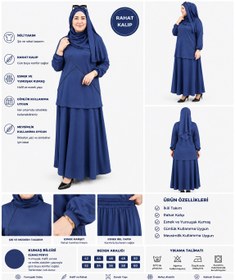 Resim Kadın Büyük Beden Elmas Penye Etekli Takım - Bordo / 2XL 