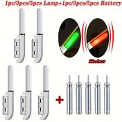 Resim Strobe gece balıkçılık çubuğu ışıkları kancası ısırık flaş LED balıkçılık ışık seti CR425 pil, gece balıkçılığı ekipmanı 1 adet/3 adet/5 adet Lamba + 1 adet/3 adet/5 adet Pil 