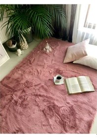 Resim Saraz Halı Peluş Halı Soft Gül Kurusu 