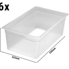 Resim Polipropilen GN Küvet 1/1 - Yarı Saydam - Yükseklik: 200 mm | CAMBRO - (6 adet) 