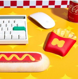 Resim Mustard Hot Dog Silikon Klavye Desteği 
