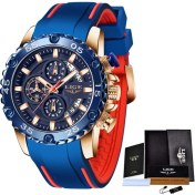 Resim Hanyang Altın Mavi 2021 Lıge Yeni Yüksek Kaliteli Silikon Erkek Saatler Top Marka Lüks Izle Erkekler Benzersiz Takvim Saat Moda Spor Bilek Izle + Kutu (Yurt Dışından) 