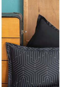 Resim Strada Black 210 Tc 83 Tel Pamuk Saten Nevresim Takımı Tek Kişilik 