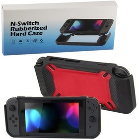 Resim Nintendo Switch Uyumlu Çizilmeye Dayanıklı Arka Kapak Siyah + Kırmızı 