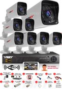 Resim TAIKY 8 Kameralı 5mp Sony Lensli Fullhd 1080p Yüz Tanıma Wıfı Güvenlik Kamera Sistemi W-f223-nh 