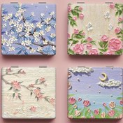 Resim Ins Stil Katlanabilir Makyaj Aynası Mini Taşınabilir El Aynası Öğrenci Katlanabilir Ayna Niche Sevimli Ayna 