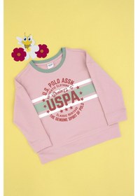 Resim U.S. Polo Assn. Kız Çocuk Pembe Bisiklet Yaka Sweatshirt 50298163-VR041 