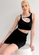 Resim MYA Kadın Cut Out Detaylı Biyeli Crop 