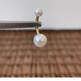 Resim 316 L Cerrahi Çelik Anti Alerjik 10 Mm İncili Göbek Piercingi İnci Piercing Antra Melanj 