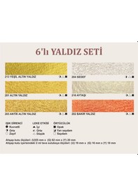 Resim Şemse Mührelenebilir El Yapımı Sanatsal Yarım Tava Yaldız Suluboya 6'lı 