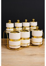 Resim Mutfak Lüx 7 Li Gold Baharatlık Gold - Şeffaf 