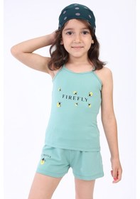 Resim Toontoy Kız Bebek Arı Baskılı Şortlu Takım Yeşil 