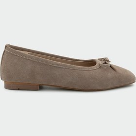 Resim Linda Vizon Süet Kadın Fiyonk Detaylı Babet Vizon 