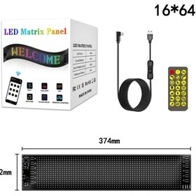 Resim Wearfitpro Led Matrix Panel Cama Yapışan Telefon Kontrollü Led Ekran Panel Büyük Boy(16x64) 