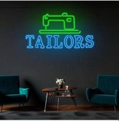 Resim Twins Led Terzilere Özel Tailors Yazılı Neon Tabela Mavi Model:model:25363366 Mavi 
