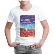 Resim Minecraft - World Beyaz Çocuk Tshirt 