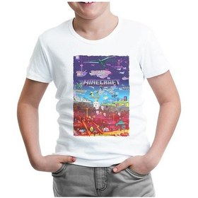 Resim Minecraft - World Beyaz Çocuk Tshirt 