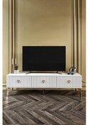 Resim 150 CM ZEUGMA MDF MEBRAN KAPAK BEYAZ GOLD 