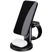 Resim Butu S36 3'ü 1 Arada 15 W Manyetik Kablosuz Şarj Cihazı Siyah 