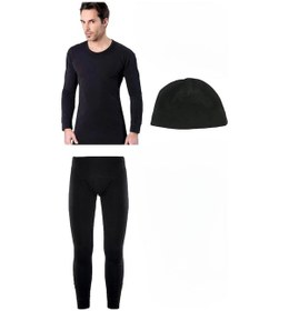 Resim Erkek Asker Içlik Asker Thermal Üçlü Takım Asker Içlik Asker Çorabı Hediyeli Siyah 