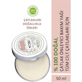 Resim INCIA %100 Doğal Çatlak Önleyici Yağ Tüm Cilt Çatlakları İçin Organik Dirsek Topuk Vegan 50 ML 