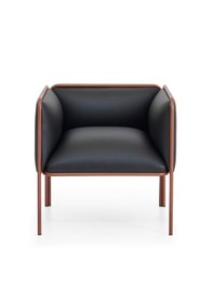 Resim Hunt Mobilya Hando Siyah Deri Tekli Ofis Kanepesi 